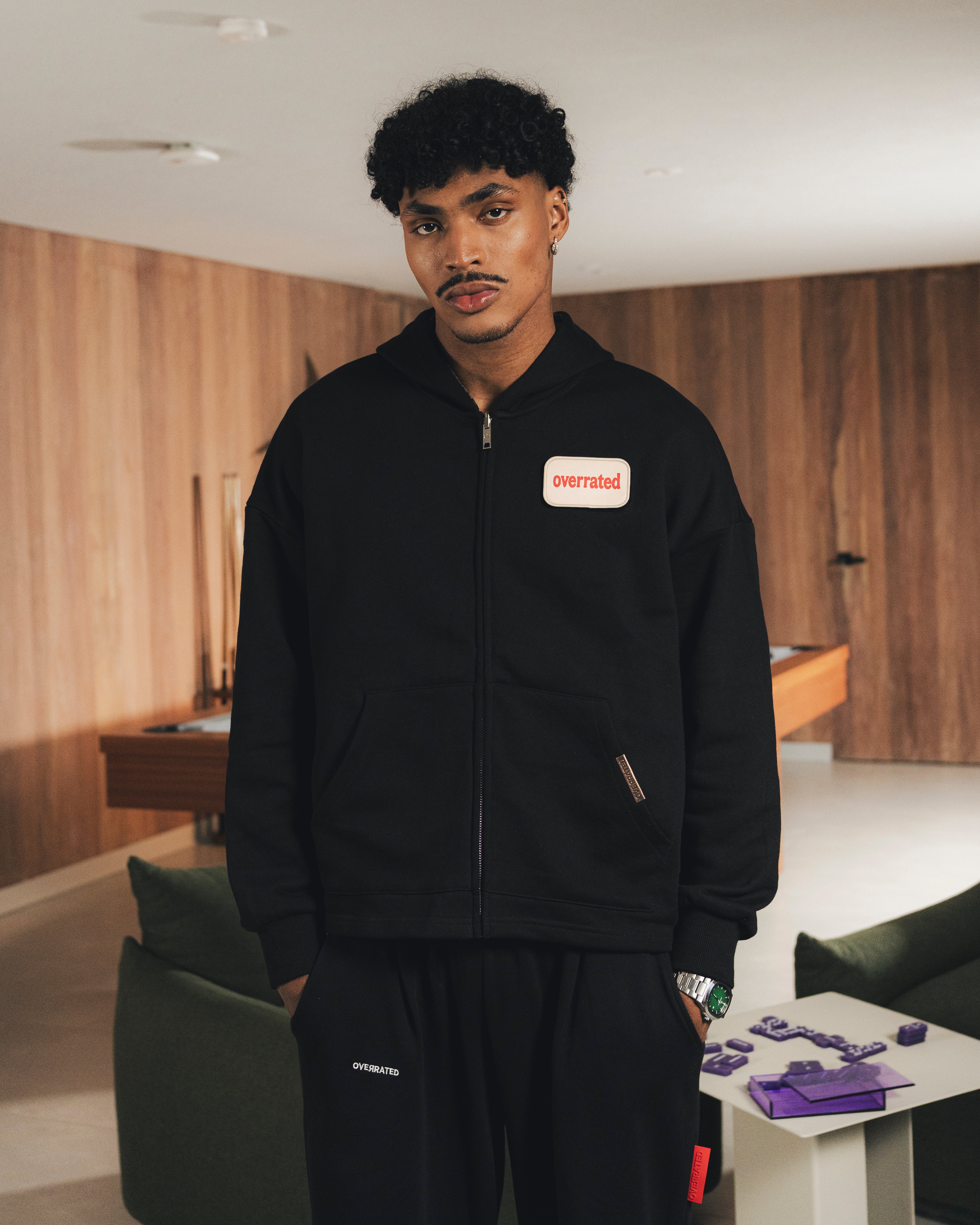 Essential Black Hoodie with interchangeable patches