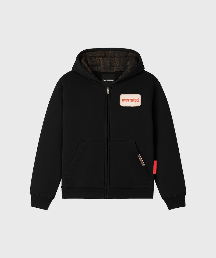 Essential Black Hoodie with interchangeable patches