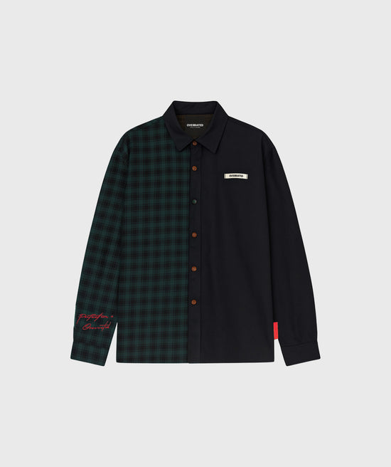 Overrated Green and Black Shirt