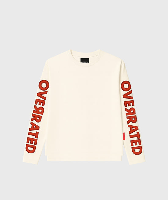 Overrated Cream Long Sleeve Tshirt