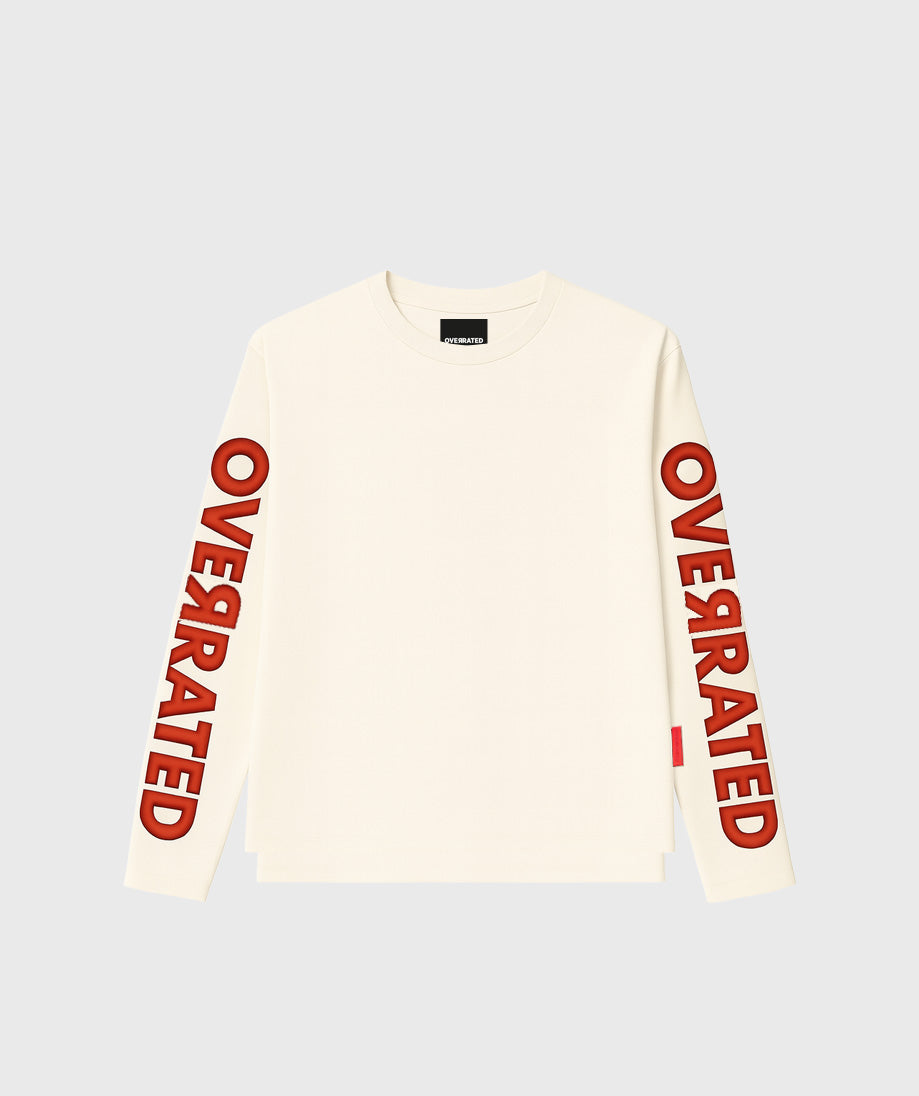 Overrated Cream Long Sleeve Tshirt