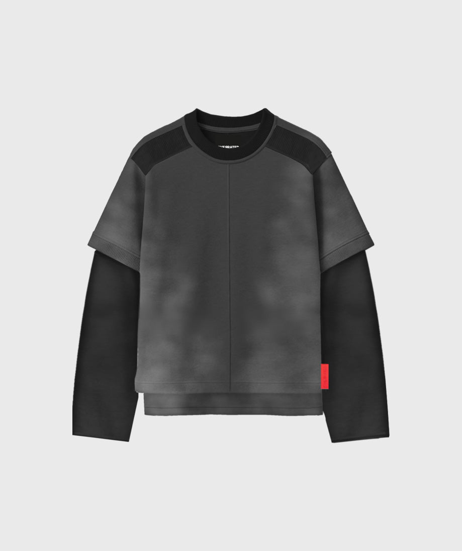 Overrated Washed Black Long Sleeve Tshirt