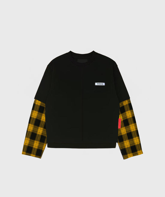 Overrated Black Basic Plaid Tshirt