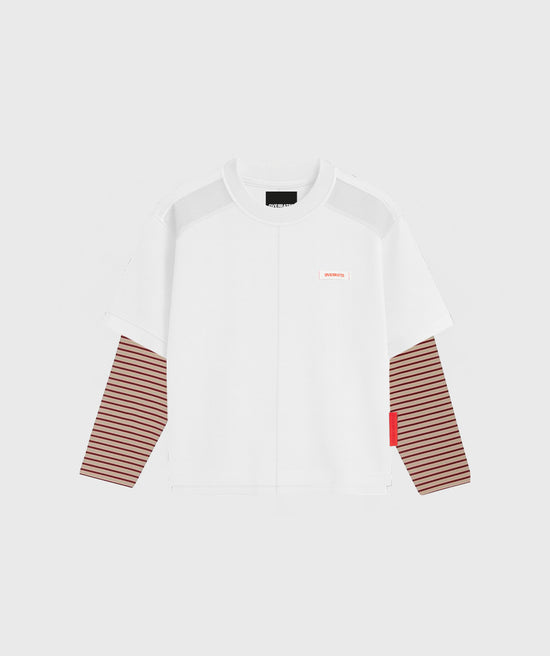 Overrated White Basic Striped Tshirt