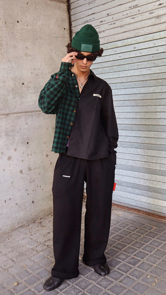 Overrated Green and Black Shirt