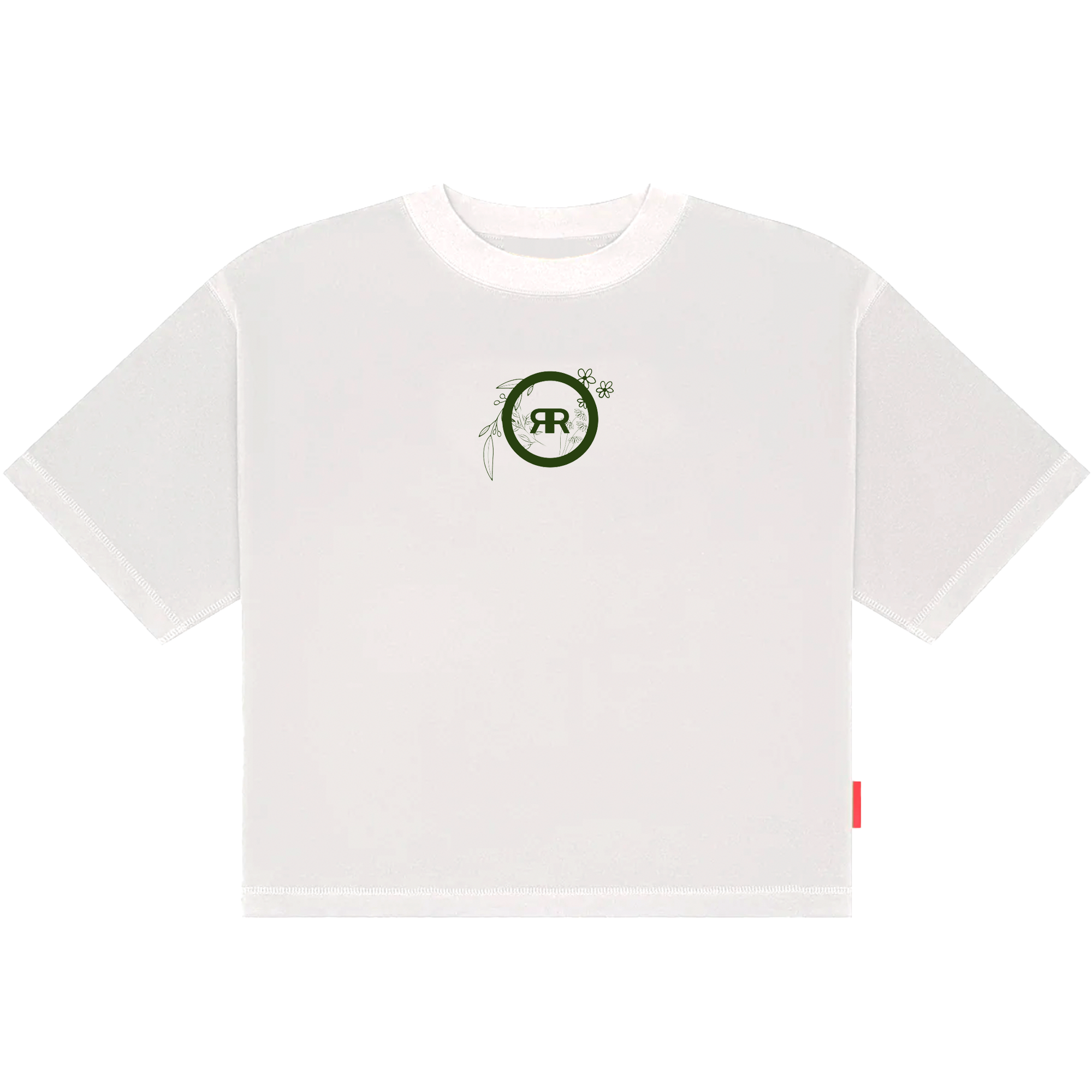 White Boxy Fit Hidden Floral RR T-Shirt