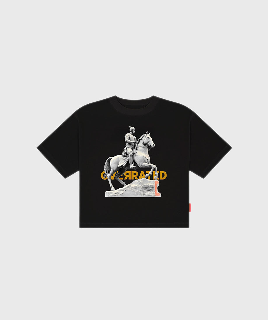 Boxy Fit Black T-Shirt RR Iron Horse