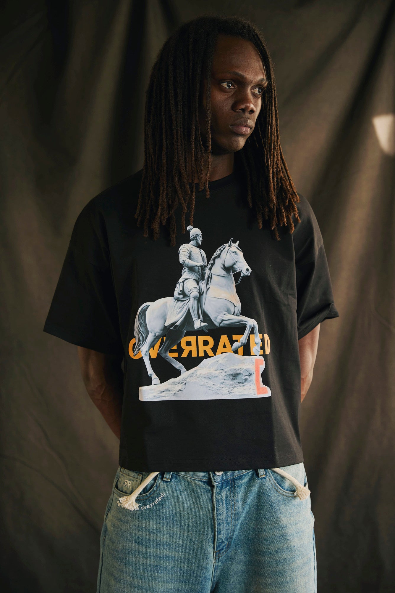 Boxy Fit Black T-Shirt RR Iron Horse